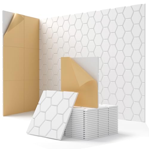Paneles Acusticos Autoadhesivos, 18 Piezas, Insonorizacion Acustica Pared, Puerta, Espuma Acustica para Estudio, Juegos, Oficina, Paneles Decorativos, 30x30x0,9cm