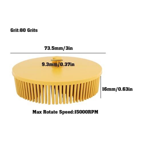 Image of OTOTEC 3Inch Abrasive Bristle Disc 80 Grit R-Type Abrasive Brush for Deburring Metal De-Rusting Finishing