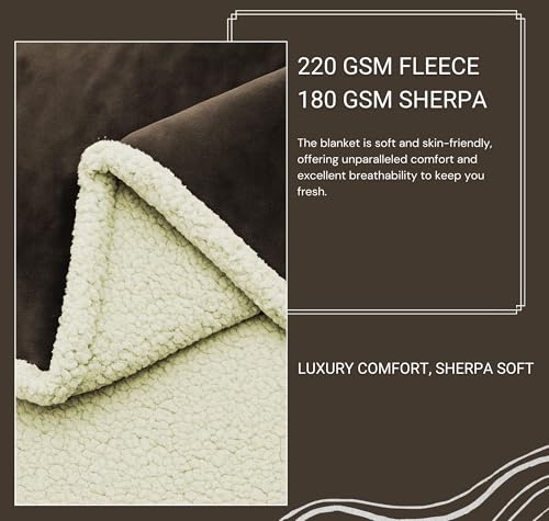 Image of VAS COLLECTIONS Premium Sherpa Flannel Blanket | 460 GSM Ultra-Soft Plush Heavyweight Blanket | Warm & Cozy Winter Comforter for Bedroom - (Grey, 58x88 Inches, Single (2300 g))