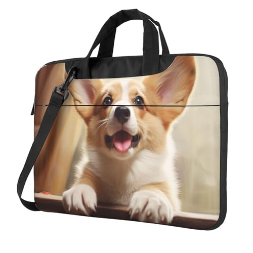 Bolso Tote para Laptop Corgi 15.6" Negro miniatura 1