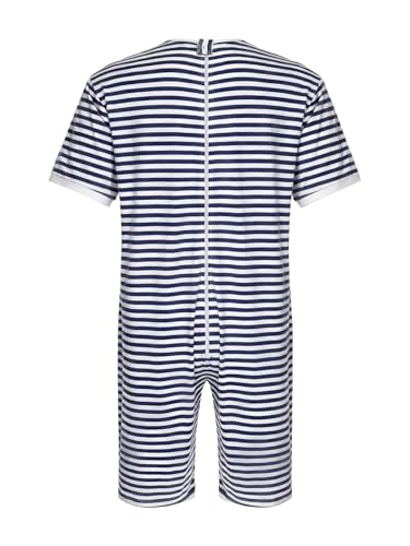 Grenouillère pour personne âgée pyjama combinaison sanitaire rayé - 4