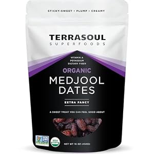 Terrasoul Superfoods Organic Medjool Dates, 16oz – Soft Chewy Texture | Sweet Caramel Flavor | Farm Fresh