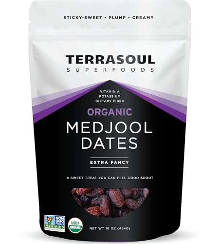 Terrasoul Superfoods Organic Medjool Dates, 16oz - Soft Chewy Texture | Sweet Caramel Flavor | Farm...