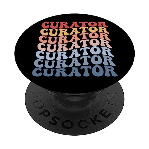 Curator Groovy Retro PopSockets Swappable PopGrip, Black