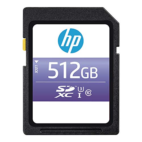 HP 512GB SX330 Class 10 U3 SDXC Flash Memory Card, Read Speeds up