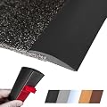 Floor Transition Strip Self Adhesive Carpet Wood Tile Vinyl Flooring Laminate Transition Cover Edge Trim Gap Doorway Threshold for Uneven Floors Heights Within 5 mm (Black, 120 inches)