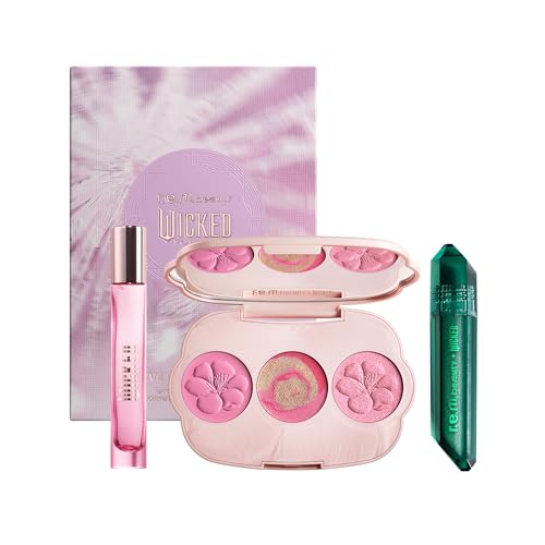r.e.m. beauty by Ariana Grande Wicked: for Good | You've been Glinda-fied! Makeup and Fragrance Set | Color Changing Lip Oil, Blush Trio, Fruity & Floral Fragrance | 3 Count