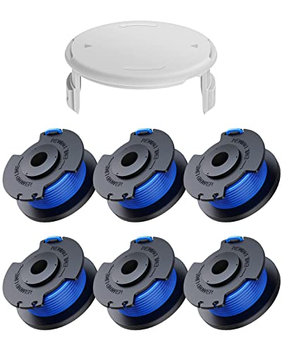 Eventronic 7 Pack Bobine Fil Coupe Bordure pour Ryobi One + AC14RL3A 18v 24v 40v Coupe Bordures, 2mm Bobine de Fil Debroussailleuse(6 Bobine Fil Coupe Bordure,1 Couvercle)