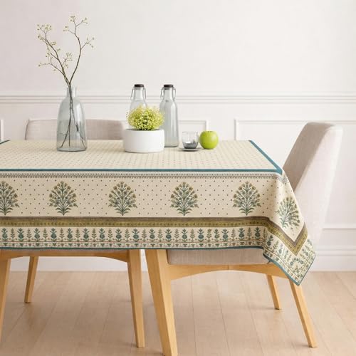 Image of STITCHNEST 'Tavola Luxe Series' Dining Table Cover 54x78 Inches | 4 Seater - 6 Seater Rectangular Dining Table Cover | Premium Fabric, Washable & Colour Fast