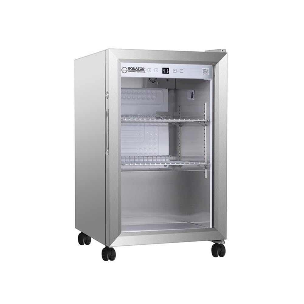 Pemberly Row Modern LED Display Outdoor Refrigerator in White on Fridge.com
