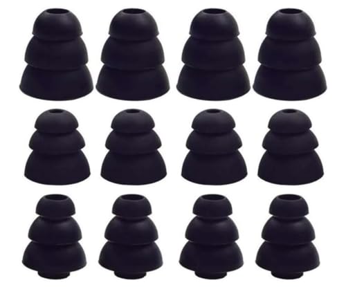 6 Paar | Ersatz Ohrstöpsel aus Silikon mit 3 Flanschen, kompatibel mit den Meisten In-Ear Kopfhörern | Geräuschisolierung | S/M/L, 3 Verschiedene Größen (Model 1)