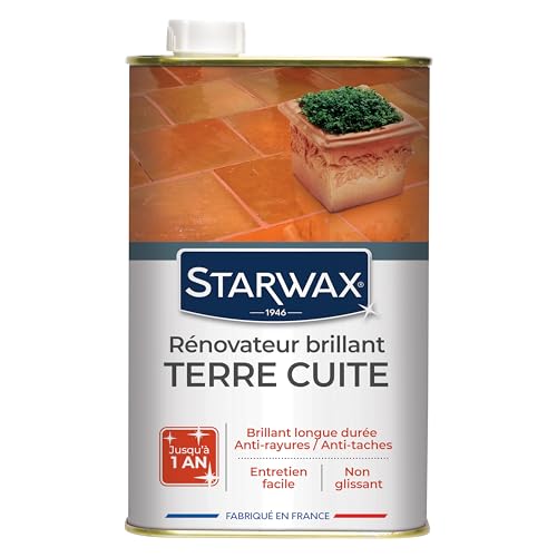 STARWAX Rénovateur Brillant Protecteur Tomettes et Terres Cuites - Protège et Fait Briller - Anti Taches et Anti Rayures - Non Glissant - Fabriqué en France...