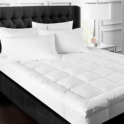Upper East Collection 3 Inch Down Alternative Featherbed Mattress Topper - Ultra Plush 100% Long-Staple Cotton 3 Inch Pillowtop Bed Topper/Pad - Full