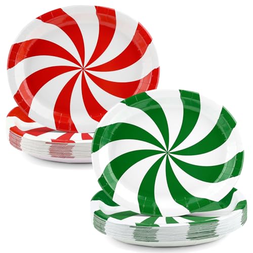 FATLBSEV 60 platos de papel ovalados de Navidad de 10 x 12 pulgadas, platos de fiesta resistentes para suministros de fiesta de Navidad, decoración de vajilla FATLBSEV 60 platos de papel ovalados de Navidad de 10 x 12 pulgadas, platos de fiesta resistentes para suministros de fiesta de Navidad, decoración de vajilla