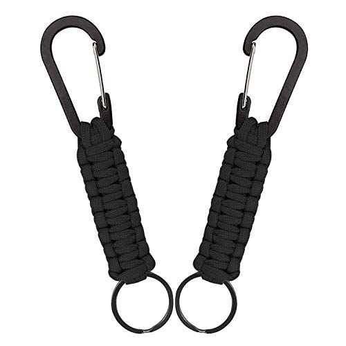 XCOZU 2 Pack Paracord Keychain, Paracord Lanyard with Snap Hook Carabiner Clips for Outdoor Survival, Camping, Hiking