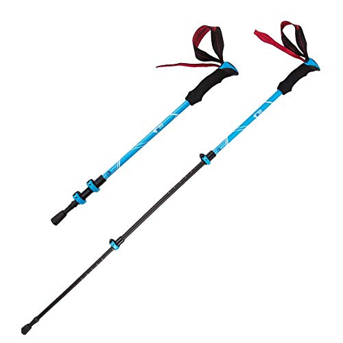 Bastón de trekking retráctil de aluminio para montañismo y senderismo exterior