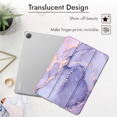 Image of Robustrion Cover for Samsung Galaxy Tab A11 Plus Cover Case 11 inch, Flip Cover Case for Samsung Galaxy Tab A11 Plus Cover /Tab A11+ Tablet Cover with Translucent Back - Marble Lilac
