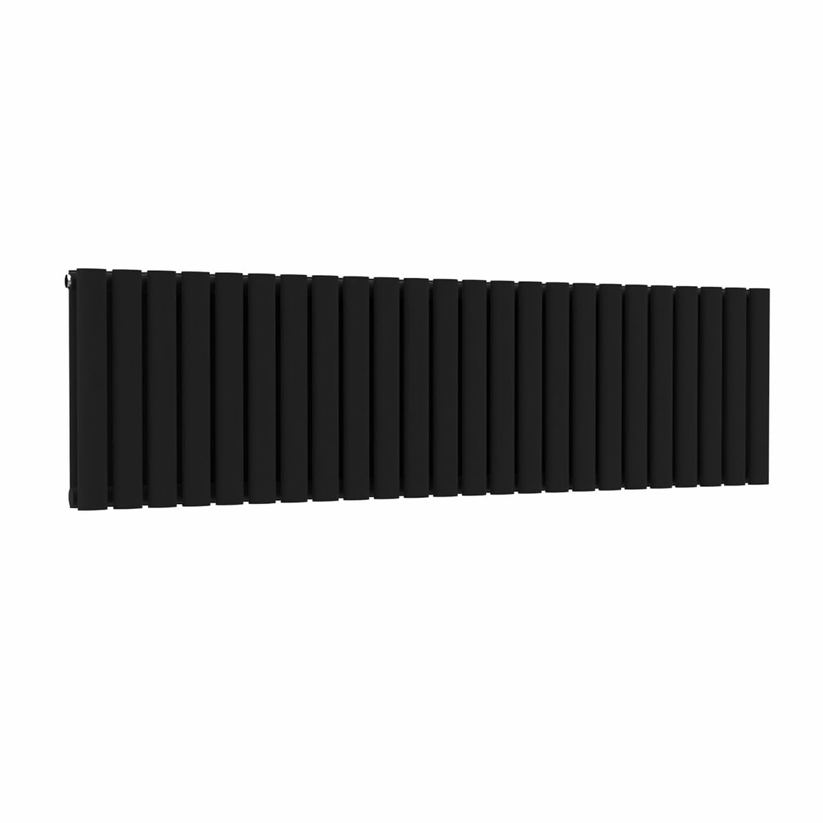 Lux Heat Black Oval Horizontal Double Panel Designer Radiator 400Mm (H) X 1440Mm (W)