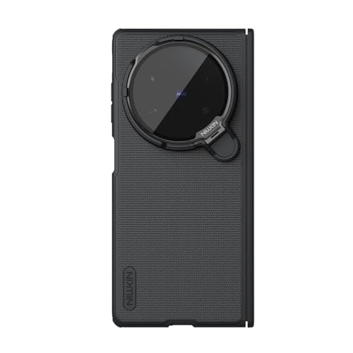 Image of Nillkin Case for Vivo X Fold 5 (8.03 inch Inch) Super Frosted Shield Prop Flip Lens Camera Magnetic Case (Works Mag Safe) TPU + PC Wireless Charging Black
