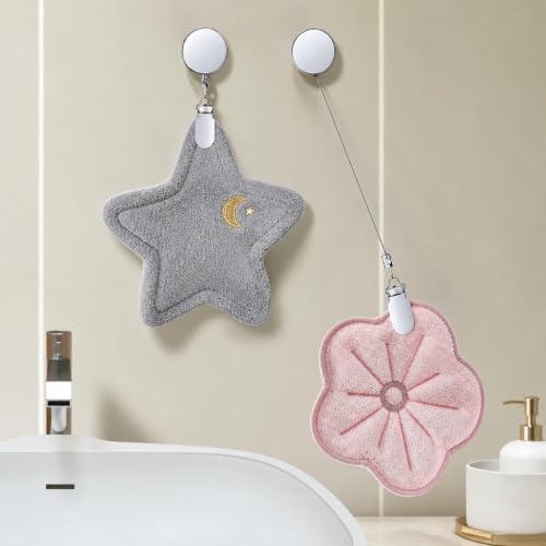 Image of Stainless Steel Retractable Dish Towel Holder Clips | No Drill Self Adhesive Wall Mounted Hand Towel Hook & Rag Plug | Punch Free Wire Clip Hangers for Kitchen & Bathroom (Multicolor)