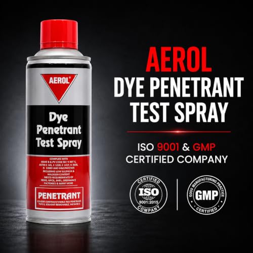 Image of Aerol Dye Penetrant Test Spray (Visible Red, Solvent Removable) for Liquid Penetrant Inspection, (193g / 280 ml)