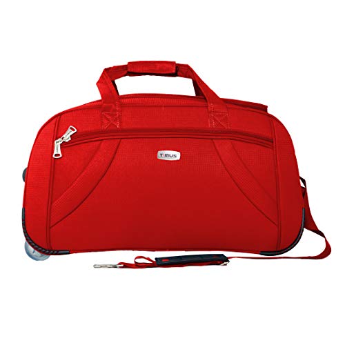 Image of Timus Club Mumbai 65 CM Red 2 Wheel Duffle Trolley Travel Bag for Women and Men