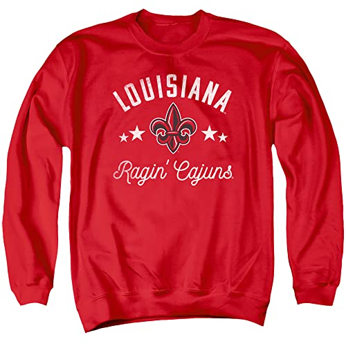 University of Louisiana at Lafayette Official Ragin' Cajuns Unisex Adult Crewneck Sweatshirt,Red, Small