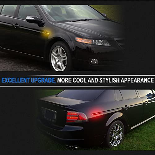 Shinefit Led Front Rear Side Marker Lights Assembly Compatible With Tl 2004-2008 (Excluding Type S), Replace Oem Sidemarker Lamps Smoke Lens #TOP4