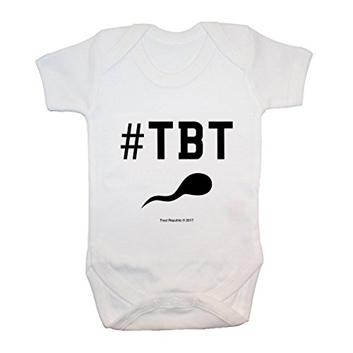 "#TBT Sperm Throwback" Bodysuit/Baby Grow, Baby Clothing, Rude, Cute, Funny, Baby Boy, Baby Girl, Unisex, Hilarious, Cheeky, Novelty, Christmas, Baby Shower, Birthday Gifts, Presents (3-6 Months)