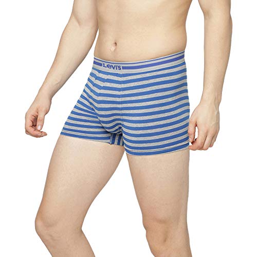 Image of Levi's 006 Classic Trunk for Men | Cotton Stretch Fabric | Striped Men's Underwear | Anti-Roll Waistband | Mid-Length Fit | Extra Supportive Gusset | No Ride-Up Leg | Durable | Tagless | Pack of 1