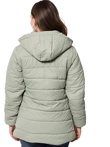 Image of KOTTY Women Nylon Peach Pink Solid Puffer Jacket