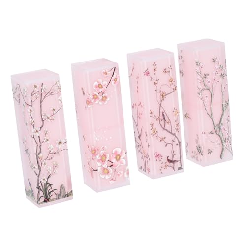 ELAYARD 4 Piezas Tubos de Labial Elegantes y Mate Semitransparentes para Cosméticos DIY Envases Compactos Recargables Perfectos para y Diario