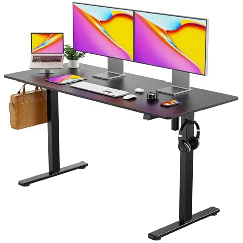 Our Modern Space Height Adjustable 48" Electric Standing Desk - Upgraded Ultra Durable Home Office Large Rectangular Computer or Laptop Sit Stand Workstation - 48 x 24 Inch Cover