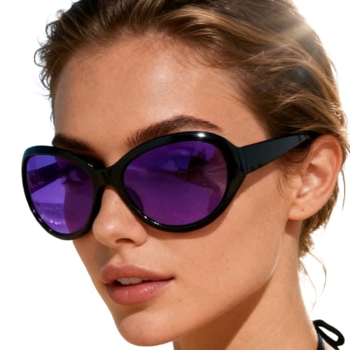 Gafas de sol ovaladas | ovaladas de gran tamaño - Gafas de sol elegantes con banda elegante - Para hombre y mujer ideal para cumpleaños uso diario Streetwear Club Festival Musical Espectáculos de