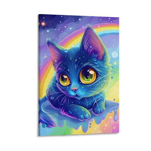 Tableau sur toile chat mignon déco murale pour habiller un couloir vide