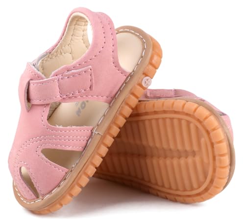Image of Baby Boys Girls Squeaky Sandals Summer Closed-Toe Anti-Slip Premium Rubber Sole Toddler First Walkers Shoes