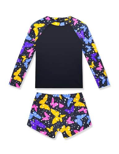 Image of Girls Rash Guard Swimsuit Two Piece Long Sleeve Bathing Suits