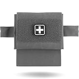 YChoolco 2-in-1-Micro-Med-Kit-Medizintasche, Taktische Mini-Erste-Hilfe-IFAK-Tasche mit Tourniquet-Halter, Leere kleine kompakte Medizintasche(WG)