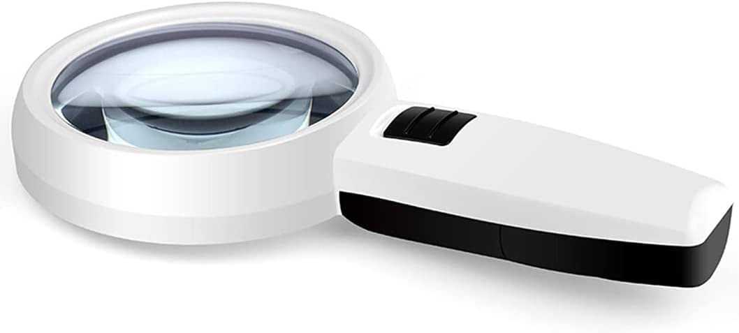 Ręczna lupa powiększająca 30X z 3 diodami LED, podświetlana lupa z podświetleniem, lupa do czytania w leczeniu zwyrodnienia plamki żółtej, czytanie dla seniorów, lutowanie, inspekcja, białe okulary