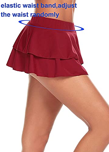 Image of Women's Babydoll Flirty Layered Ruffle Pleated Sexy Naughty Lingerie Mini Skirts for Special Romentic Moments