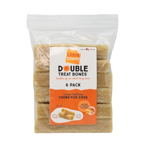 Ultra Chewy Bacon and Cheese Double Treat Bones, 6 Count - image 1