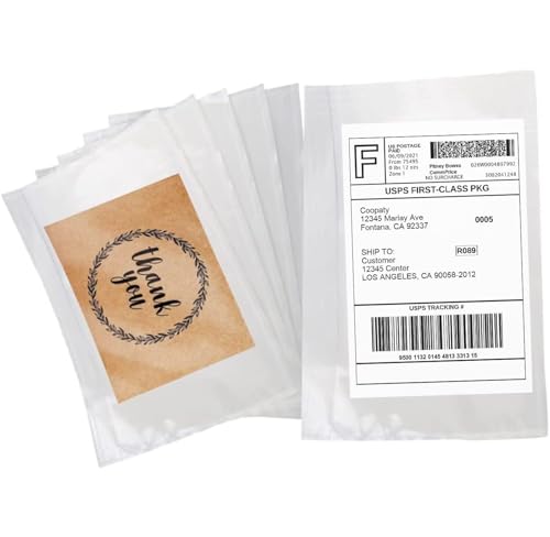 Coopaty - Coopaty 6" x 9" Adhesive Packing List Envelopes Clear Plastic Mailing Shipping Envelope Pouch (200 Pack) - -5%