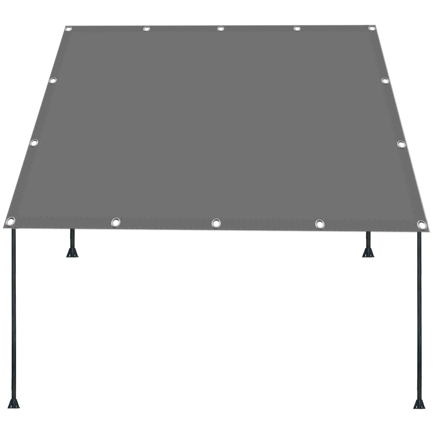 Tela de Sombra para Plantas 170 x 290 cm Impermeable Protección UV a Prueba de Viento Toldo de Vela Parasol Lona con Ojales y Cuerdas de Sujeción para Pérgola, Gris Claro