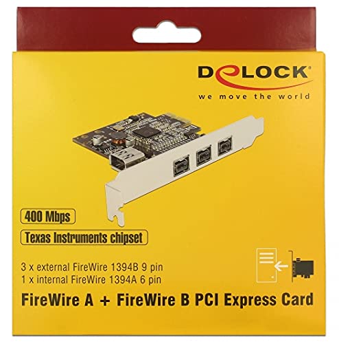 Delock 89864 PCI Express Karte > 3 x extern FireWire B + 1 x intern FireWire A
