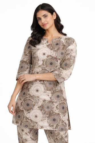 Image of Duchess Women's Pure Cotton Printed Long Length Night Suit Set