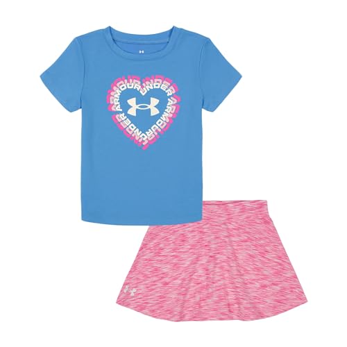 Image of Under Armour Girls 2-piece Short Sleeve Tee and Skort Set, Lightweight and Comfortable