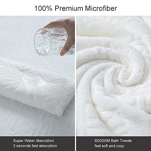 Ferdilan Extra Large Bath Towels Set of 4,35"x70" Oversized Bath Sheet Chair Towels, 600 GSM Ultra Soft & Absorbent Towels for Bathroom, Quick Dry Towel for Gym Hotel Camp Pool White