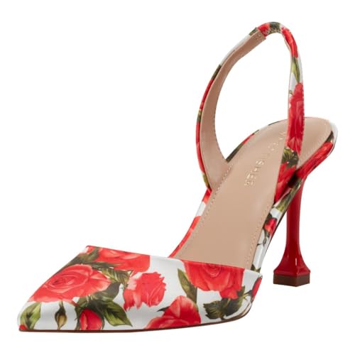 Marc Fisher Women's Hadya Pump, Red Roses Print Multi 610, 8.5