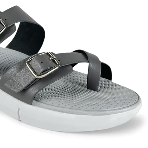 Image of KazarMax Women Magnolia Lightweight Double Strap | Cushioned | Bounce Back | Comfortable Flat Sandals