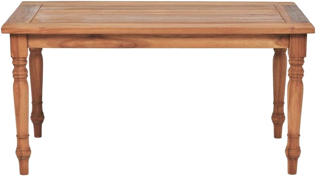 Batavia Coffee Table Teak,Garden Tea Table,Dining-Table,Learning Table,Industrial Sofa Table,Easy Assembly,Perfectly in a Living Room,Den,Office Room,35.4"x19.7"x17.7"